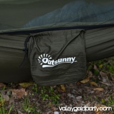 Outsunny Outdoor Camping Travel Hammock -With Screen/Dark Green